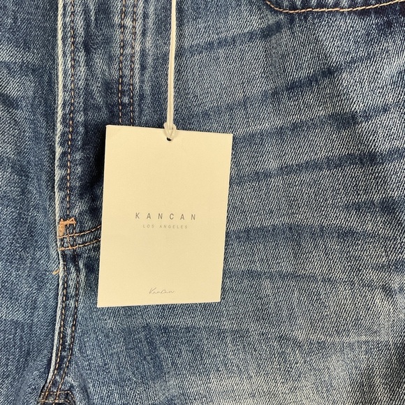 NWT KanCan Blue Distressed Jean Shorts Raw Hem Vintage 90s Style Sz Lg - Picture 7 of 10